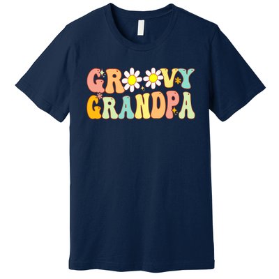 Retro Groovy Grandpa Birthday Matching Family Father's Day Premium T-Shirt