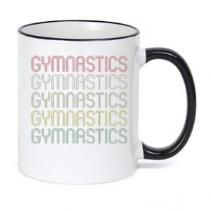 Retro Gymnastics Gymnast Lover Gym Workout Cheerleading 11oz Black Color Changing Mug