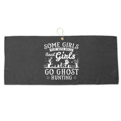 Real Go Ghost Hunting Ghosts Paranormal Researcher Large Microfiber Waffle Golf Towel