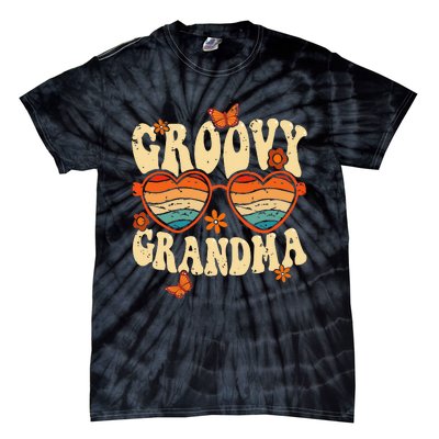 Retro Groovy Grandma 70s Aesthetic 1970's Mother's Day Tie-Dye T-Shirt