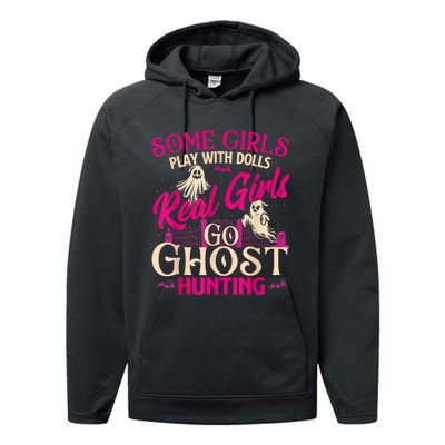 Real Girl Go Ghost Hunting Ghosts Paranormal Researcher Performance Fleece Hoodie