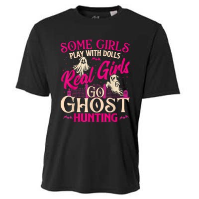 Real Girl Go Ghost Hunting Ghosts Paranormal Researcher Cooling Performance Crew T-Shirt