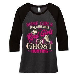 Real Girl Go Ghost Hunting Ghosts Paranormal Researcher Women's Tri-Blend 3/4-Sleeve Raglan Shirt