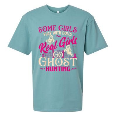 Real Girl Go Ghost Hunting Ghosts Paranormal Researcher Sueded Cloud Jersey T-Shirt