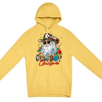 Retro Groovy Howdy Santa Christmas Cowboy Santa Xmas Costume Premium Pullover Hoodie