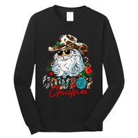 Retro Groovy Howdy Santa Christmas Cowboy Santa Xmas Costume Long Sleeve Shirt