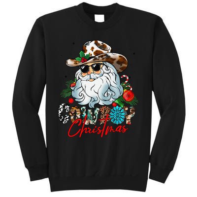 Retro Groovy Howdy Santa Christmas Cowboy Santa Xmas Costume Sweatshirt