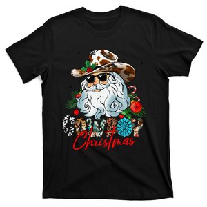 Retro Groovy Howdy Santa Christmas Cowboy Santa Xmas Costume T-Shirt