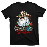 Retro Groovy Howdy Santa Christmas Cowboy Santa Xmas Costume T-Shirt