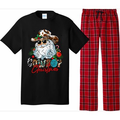 Retro Groovy Howdy Santa Christmas Cowboy Santa Xmas Costume Pajama Set