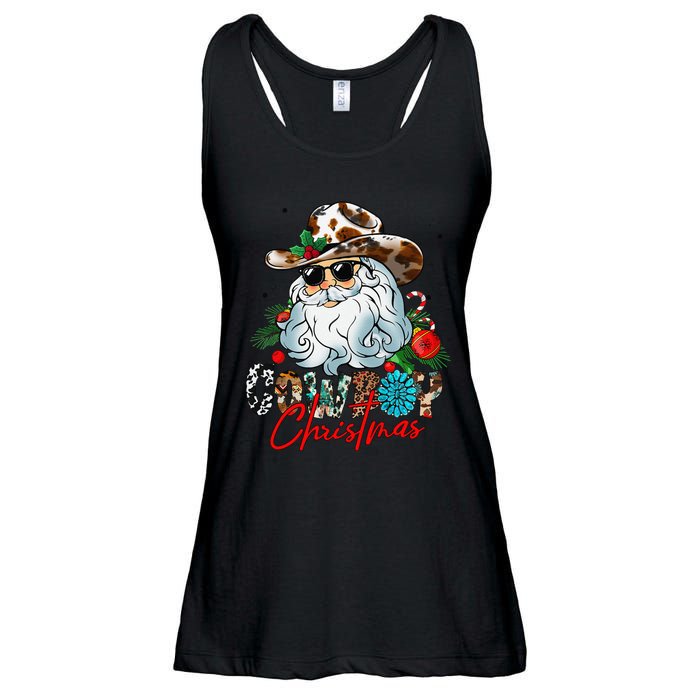 Retro Groovy Howdy Santa Christmas Cowboy Santa Xmas Costume Ladies Essential Flowy Tank