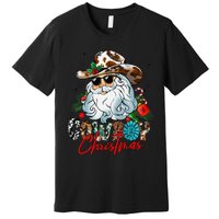 Retro Groovy Howdy Santa Christmas Cowboy Santa Xmas Costume Premium T-Shirt