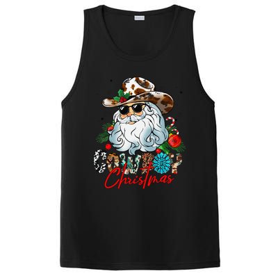 Retro Groovy Howdy Santa Christmas Cowboy Santa Xmas Costume PosiCharge Competitor Tank