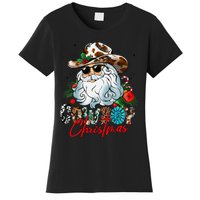 Retro Groovy Howdy Santa Christmas Cowboy Santa Xmas Costume Women's T-Shirt