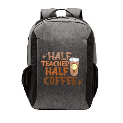 Retro Groovy Half Teacher Half Coffee Happy Teacher's Day Vector Backpack