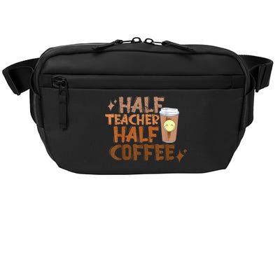 Retro Groovy Half Teacher Half Coffee Happy Teacher's Day Crossbody Pack