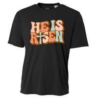 Retro Groovy He Is Risen Jesus Religious Easter Christians Cooling Performance Crew T-Shirt