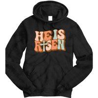 Retro Groovy He Is Risen Jesus Religious Easter Christians Tie Dye Hoodie