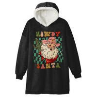 Retro Groovy Howdy Santa Christmas Cowboy Santa Xmas Costume Hooded Wearable Blanket