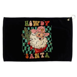 Retro Groovy Howdy Santa Christmas Cowboy Santa Xmas Costume Grommeted Golf Towel