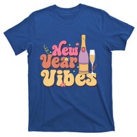 Retro Groovy Happy New Year Vibes Party Funny Hello 2024 Funny Gift T-Shirt