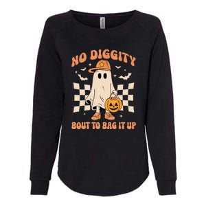 Retro Groovy Halloween Ghost No Diggity Bout To Bag It Up Gift Womens California Wash Sweatshirt