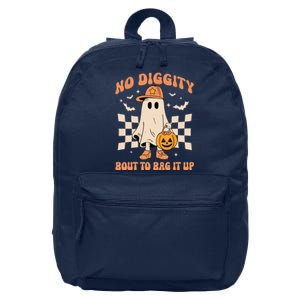 Retro Groovy Halloween Ghost No Diggity Bout To Bag It Up Gift 16 in Basic Backpack