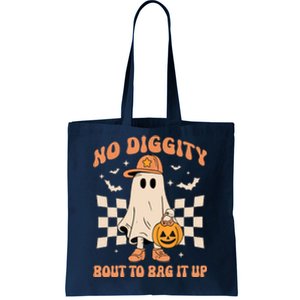 Retro Groovy Halloween Ghost No Diggity Bout To Bag It Up Gift Tote Bag