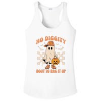 Retro Groovy Halloween Ghost No Diggity Bout To Bag It Up Gift Ladies PosiCharge Competitor Racerback Tank