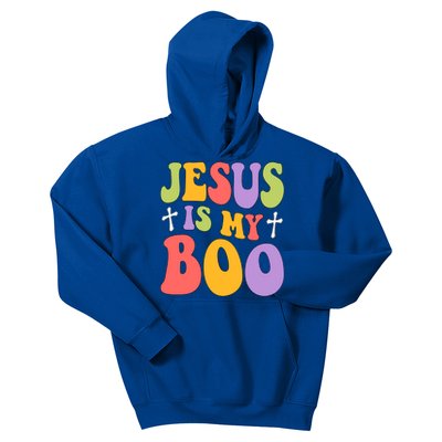 Retro Groovy Halloween Jesus Is My Boo Gift Christian Funny Gift Kids Hoodie