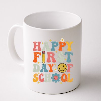 Retro Groovy Happy First Day Of School Teacher Student Coffee Mug