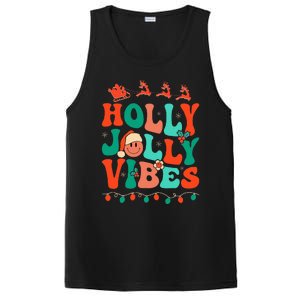 Retro Groovy Holly Xmas Jolly Vibes Christmas PosiCharge Competitor Tank