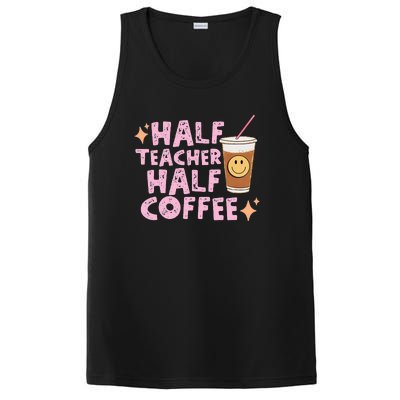 Retro Groovy Half Teacher Half Coffee Happy Teachers Day PosiCharge Competitor Tank