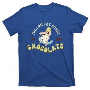 Retro Groovy Happy Easter Follow The Bunny He Has Chocolate Gift T-Shirt