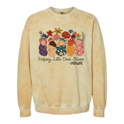 Retro Groovy Helping Little Ones Bloom Babies Flower Midwife Colorblast Crewneck Sweatshirt