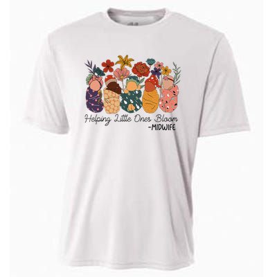 Retro Groovy Helping Little Ones Bloom Babies Flower Midwife Cooling Performance Crew T-Shirt