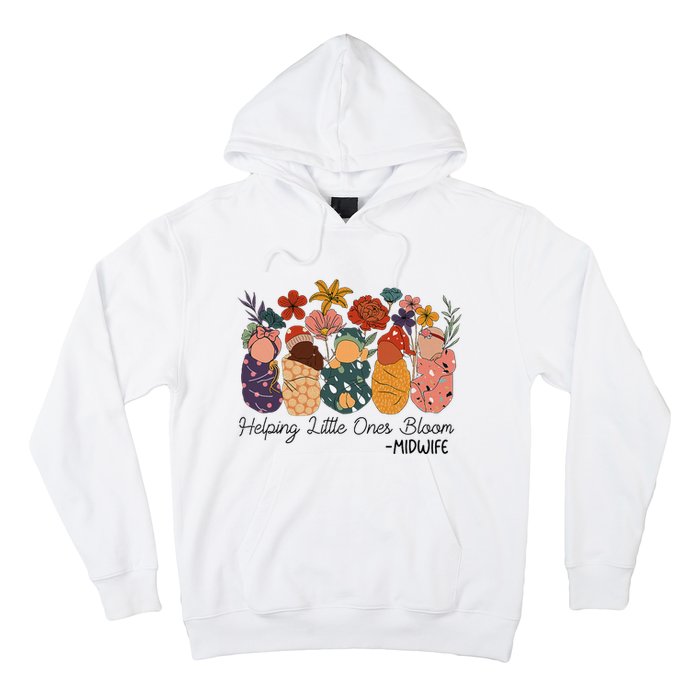 Retro Groovy Helping Little Ones Bloom Babies Flower Midwife Hoodie