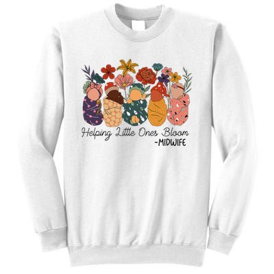 Retro Groovy Helping Little Ones Bloom Babies Flower Midwife Sweatshirt