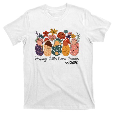 Retro Groovy Helping Little Ones Bloom Babies Flower Midwife T-Shirt