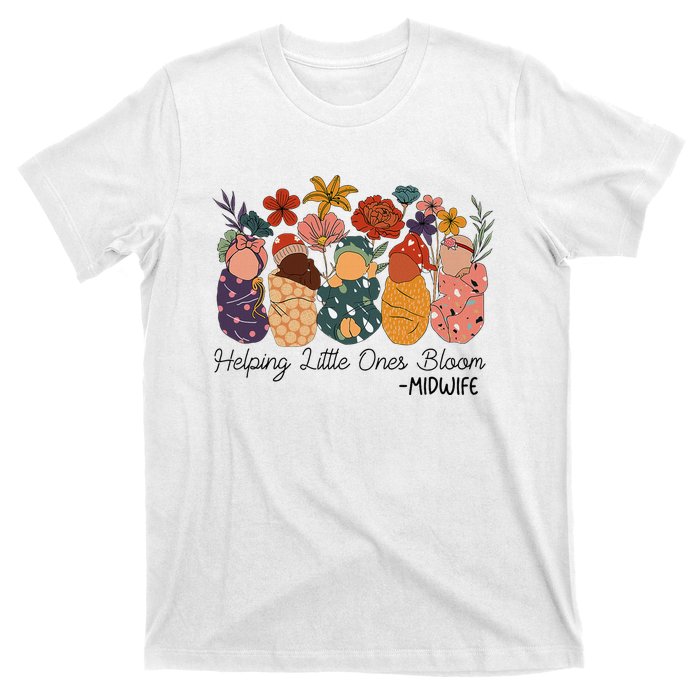 Retro Groovy Helping Little Ones Bloom Babies Flower Midwife T-Shirt