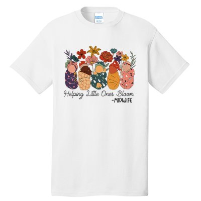 Retro Groovy Helping Little Ones Bloom Babies Flower Midwife Tall T-Shirt