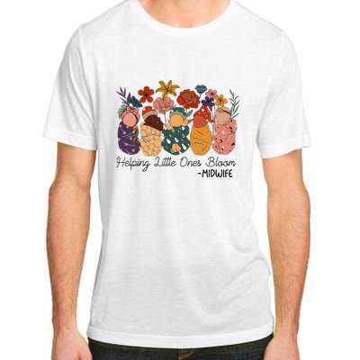 Retro Groovy Helping Little Ones Bloom Babies Flower Midwife Adult ChromaSoft Performance T-Shirt