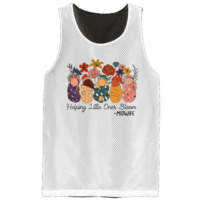 Retro Groovy Helping Little Ones Bloom Babies Flower Midwife Mesh Reversible Basketball Jersey Tank