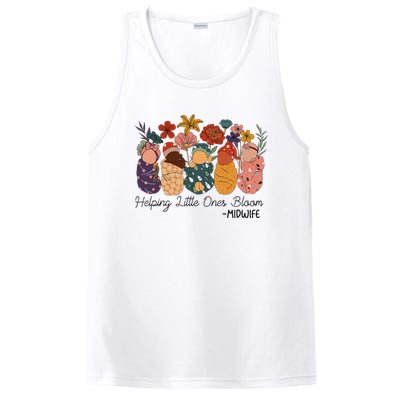 Retro Groovy Helping Little Ones Bloom Babies Flower Midwife PosiCharge Competitor Tank