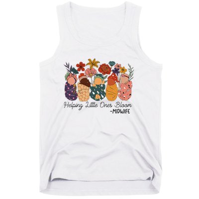 Retro Groovy Helping Little Ones Bloom Babies Flower Midwife Tank Top