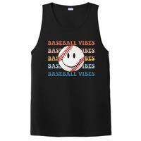 Retro Groovy Happy Face Baseball Vibes Baseball Face PosiCharge Competitor Tank