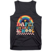 Retro Groovy Happy 100 Days Of School Teachers Tank Top