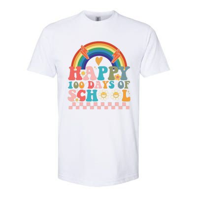 Retro Groovy Happy 100 Days Of School Teachers Softstyle® CVC T-Shirt