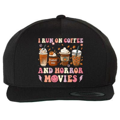 Retro Groovy Horror Fall Movie Coffee Hippie Halloween Gift Wool Snapback Cap