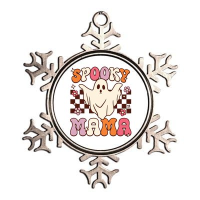 Retro Groovy Halloween Ghost Spooky Mama Costume Metallic Star Ornament